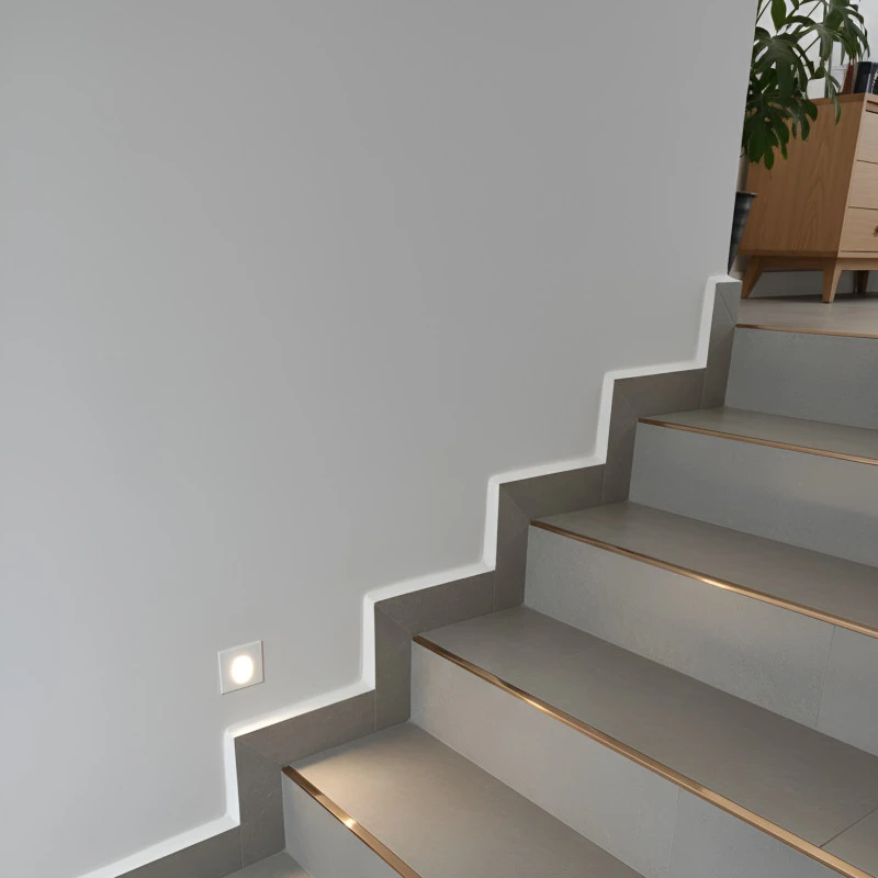 Profil terminatie patrat pentru gresie si faianta inox cupru lucios 12 x 12 x 2700 mm
