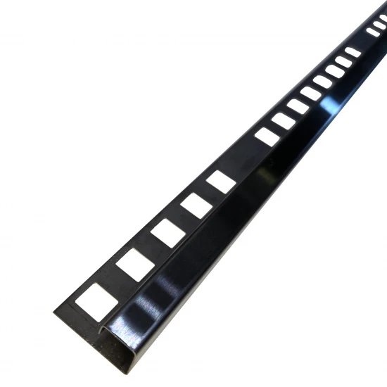 Profil terminatie patrat gresie faianta inox negru periat 12 x 12 x 2700 mm