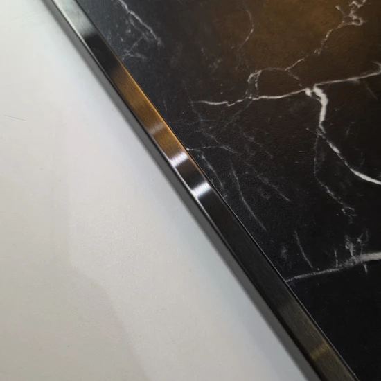 Profil terminatie patrat gresie faianta inox negru periat 12 x 12 x 2700 mm