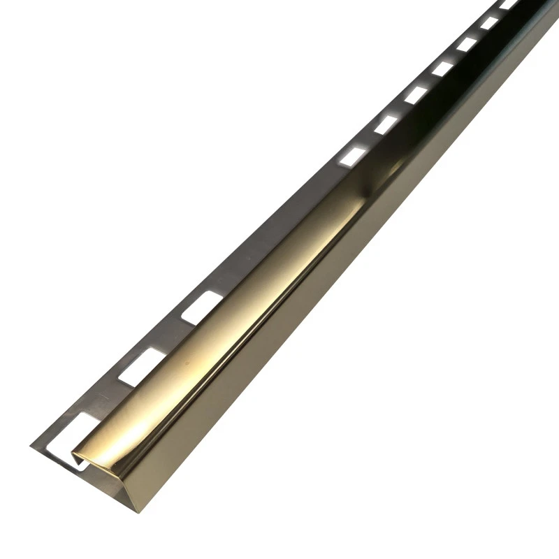 Terminație pătrată gresie faianță 12 x 12 x 2700 mm din inox auriu lucios