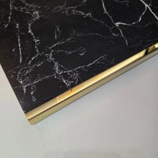 Terminație pătrată gresie faianță 12 x 12 x 2700 mm din inox auriu lucios