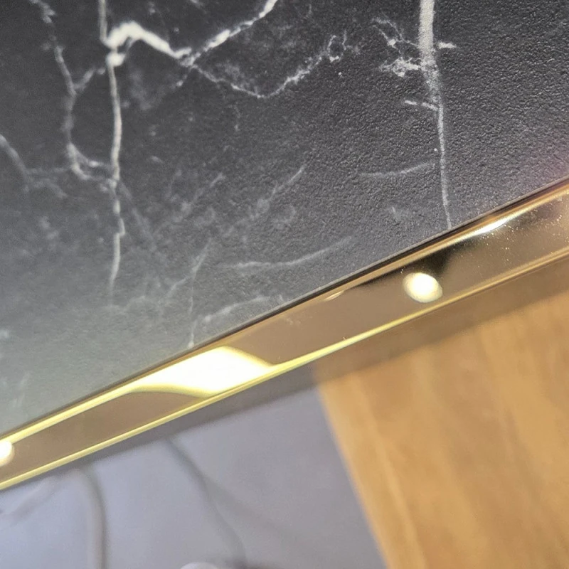 Terminație pătrată gresie faianță 12 x 12 x 2700 mm din inox auriu lucios