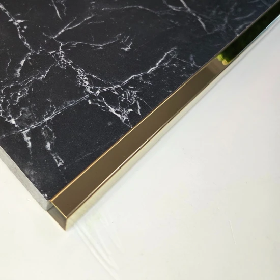 Terminație pătrată gresie faianță 12 x 12 x 2700 mm din inox auriu lucios