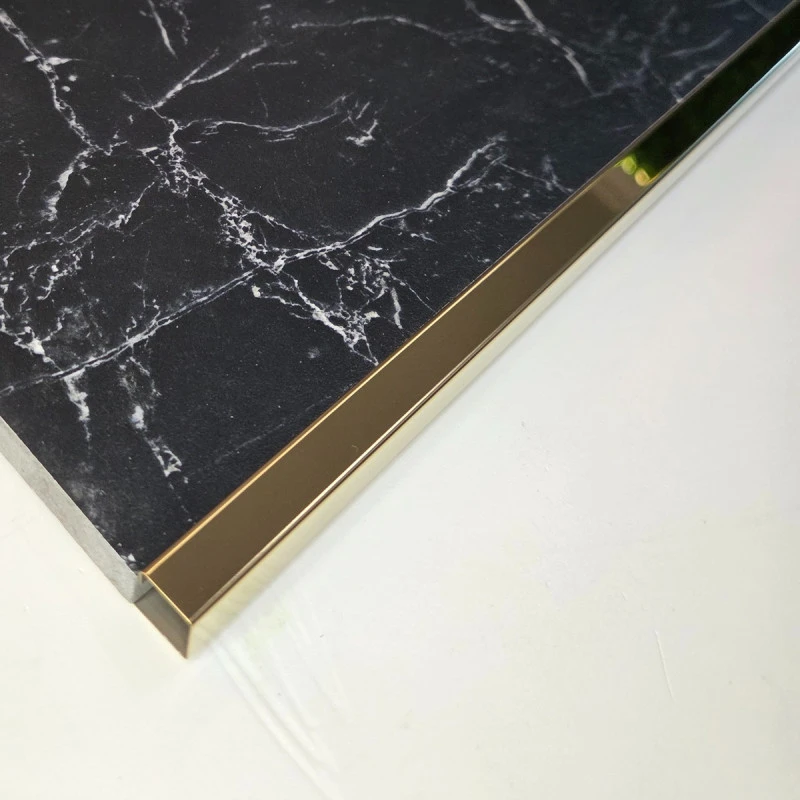 Terminație pătrată gresie faianță 12 x 12 x 2700 mm din inox auriu lucios