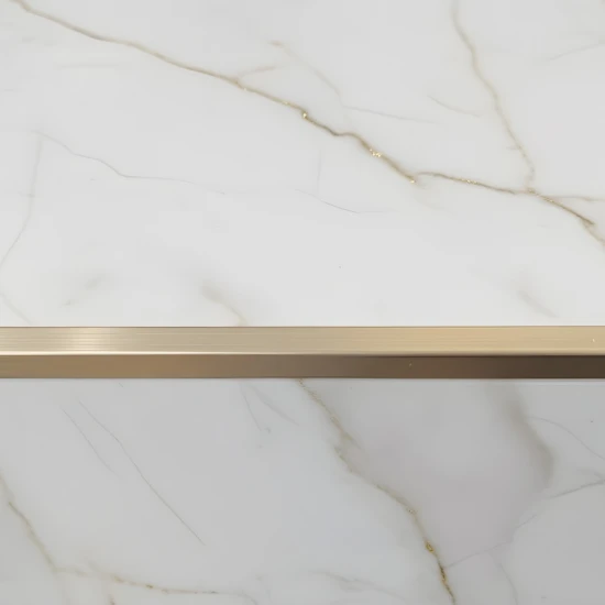 Terminație pătrată gresie faianță 12 x 12 x 2700 mm din inox auriu antic