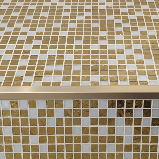 Terminație pătrată gresie faianță 12 x 12 x 2700 mm din inox auriu antic