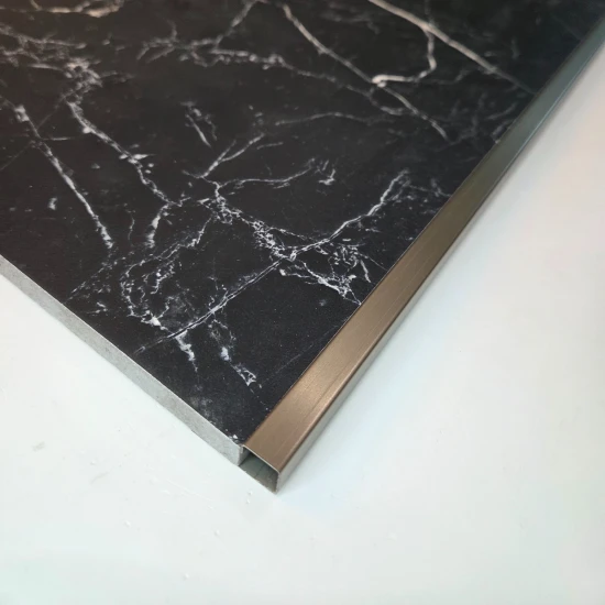 Terminație pătrată gresie faianță 12 x 12 x 2700 mm din inox auriu antic