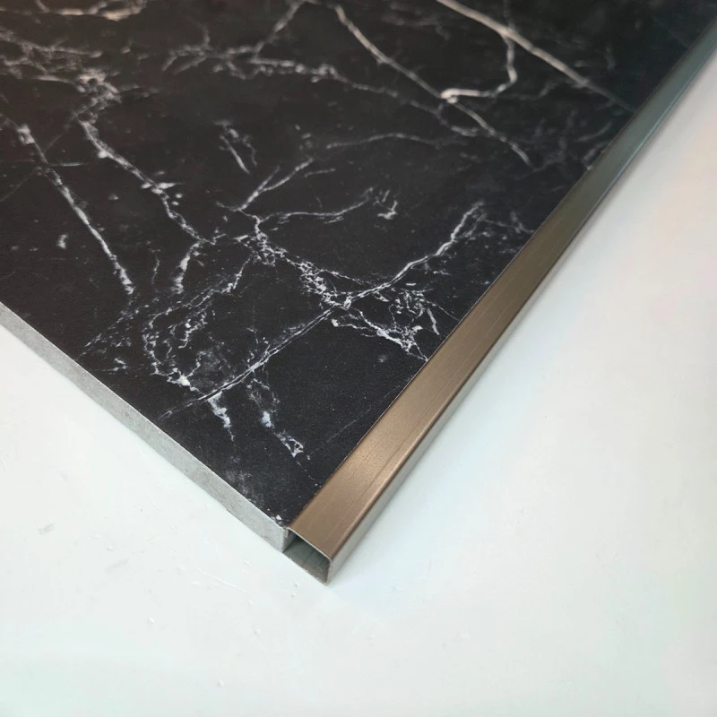Terminație pătrată gresie faianță 12 x 12 x 2700 mm din inox auriu antic