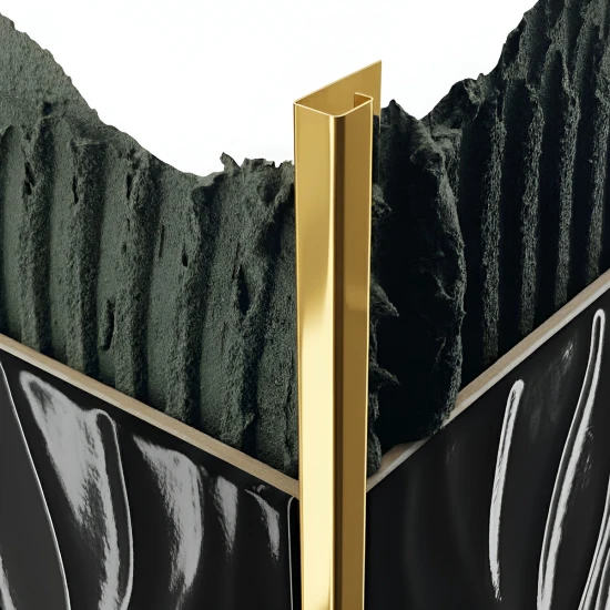 Terminație pătrată gresie faianță 12 x 12 x 2700 mm din inox auriu lucios