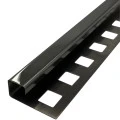 Terminație pătrată gresie faianță inox negru lucios 12 x 12 x 2700 mm