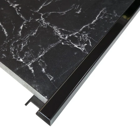 Terminație pătrată gresie faianță inox negru lucios 12 x 12 x 2700 mm