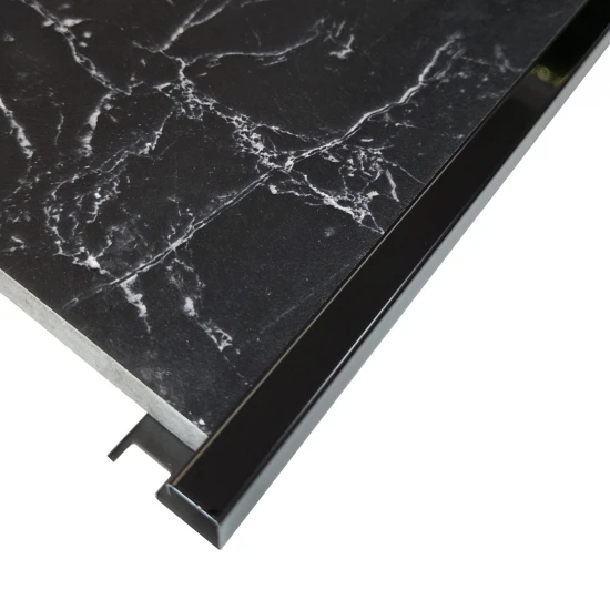 Terminație pătrată gresie faianță inox negru lucios 12 x 12 x 2700 mm