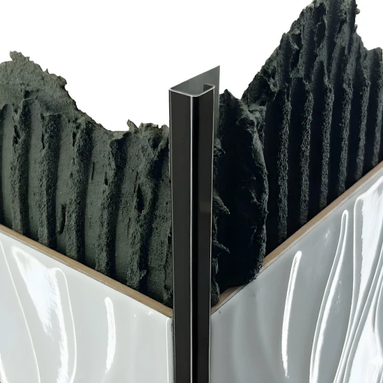 Terminație pătrată gresie faianță inox negru lucios 12 x 12 x 2700 mm