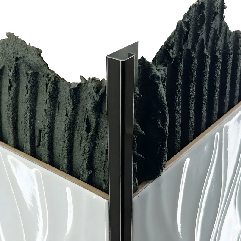 Terminație pătrată gresie faianță inox negru lucios 12 x 12 x 2700 mm