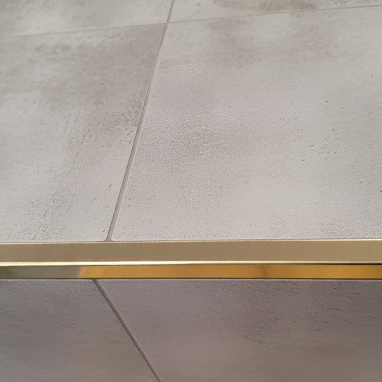 Terminație pătrată gresie faianță 12 x 12 x 2700 mm din inox auriu lucios