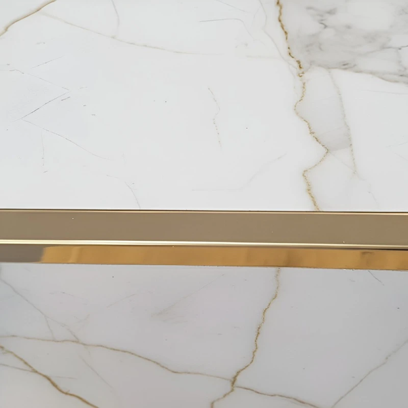 Terminație pătrată gresie faianță 12 x 12 x 2700 mm din inox auriu lucios