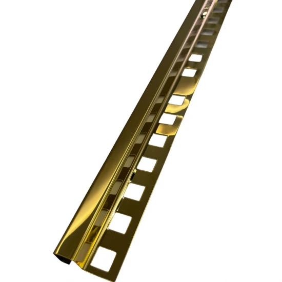 Profil colt exterior patrat 12 x 12 mm gresie si faianta auriu oglinda