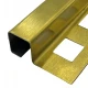 Profil de colț exterior pătrat din inox Auriu Brushed, 12x0.6x2700 mm