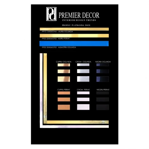 Panou prezentare, profile metalice, platbanda, dimensiuni 50x80 cm