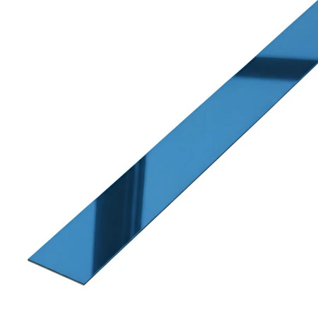 Platbanda albastru lucios 20X2700X0.6 mm, inox, profil decorativ - PP20ALO