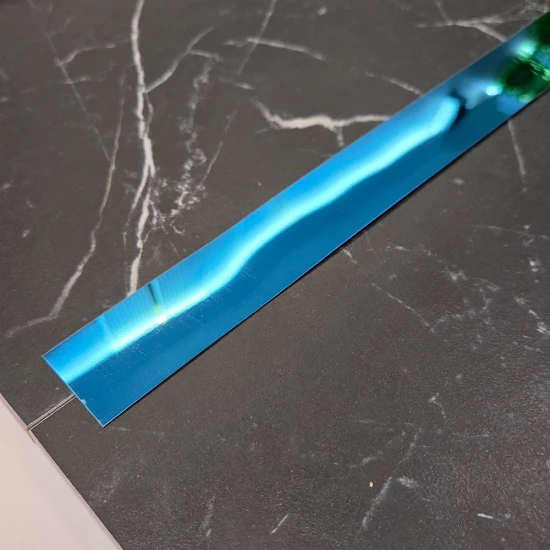 Platbanda albastru lucios 30X2700X0.6 mm, inox, profil decorativ - PP30ALO