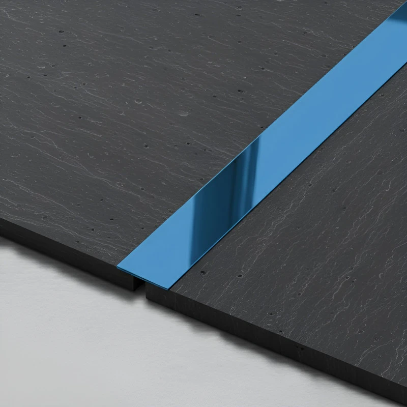Platbanda albastru lucios 15x2700x0.6 mm, inox, profil decorativ