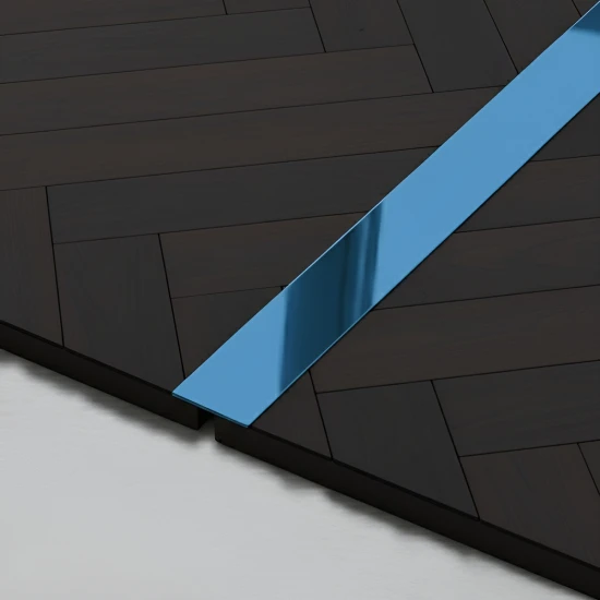 Platbanda albastru lucios 15x2700x0.6 mm, inox, profil decorativ