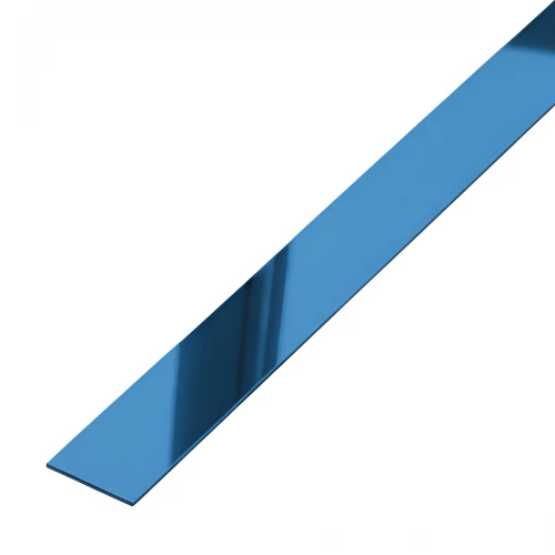 Platbanda albastru lucios 15X2700X0.6 mm, inox, profil decorativ - PP15ALO