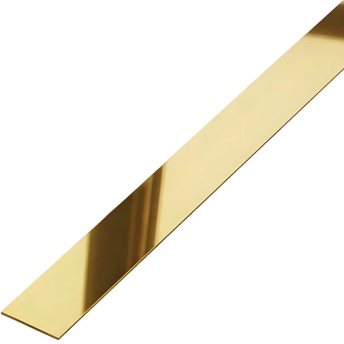 Platbanda inox auriu lucios 15 mm x 0.6 mm x 2700 mm