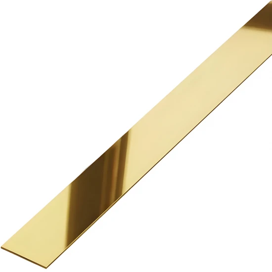 Platbanda inox auriu lucios 15 mm x 0.6 mm x 2700 mm