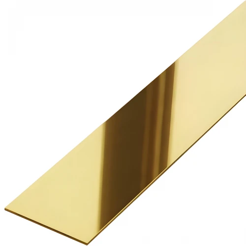 Platbanda inox auriu lucios 50 mm x 0.6 mm x 2700 mm