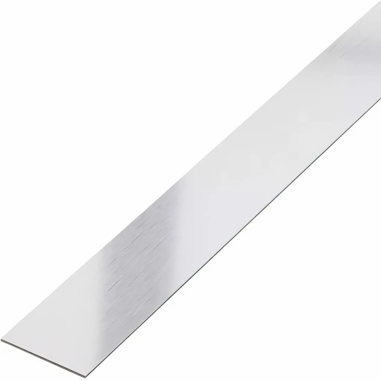Platbanda inox crom periat 20 mm x 2700 mm x 0.6 mm, profil decorativ