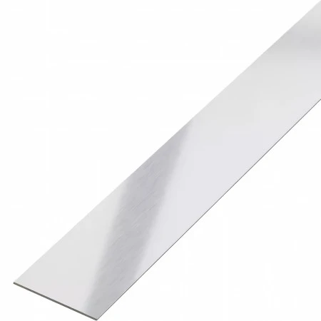 Platbanda inox crom periat 30 mm x 2700 mm x 0.6 mm, profil decorativ