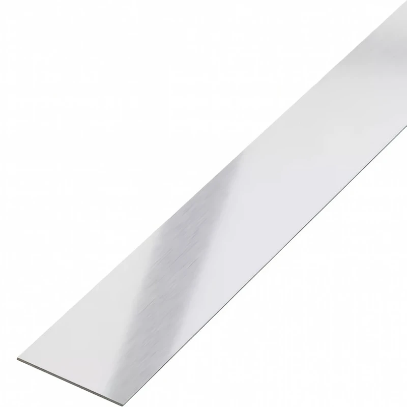 Platbanda inox crom periat 30 mm x 2700 mm x 0.6 mm, profil decorativ