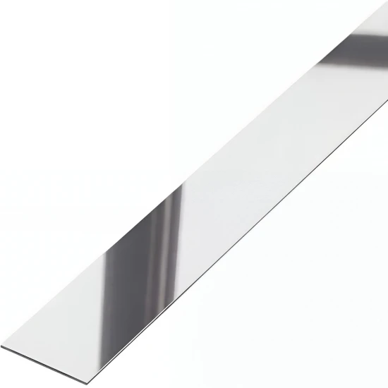 Platbanda inox crom lucios 20 mm x 2700 mm x 0.6 mm, profil decorativ