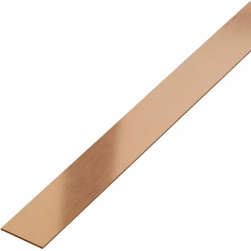 Platbanda cupru brushed, 15x2700x0.6 mm, inox, profil decorativ