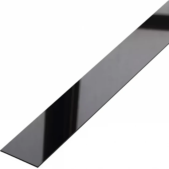 Platbanda inox negru lucios 20 x 2700 x 0.6 mm, profil decorativ
