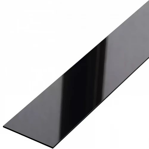 Platbanda negru lucios, 50x2700x0.6 mm, inox, profil decorativ