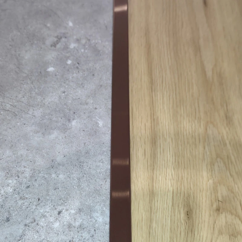 Profil trecere T inox 15x9x2700 mm cupru mat / periat - la nivel