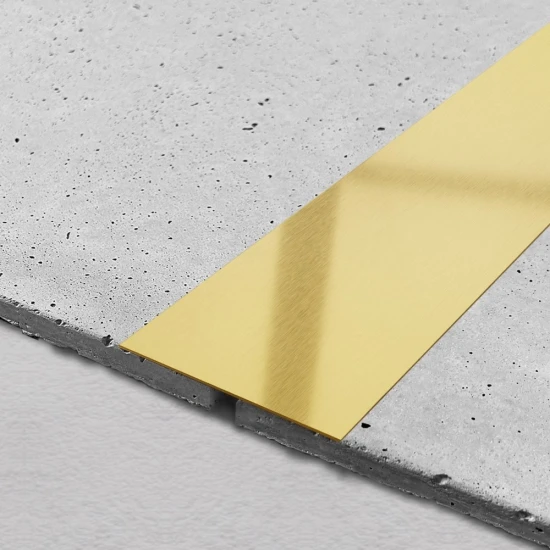 Platbanda inox auriu brush 100 mm x 0.6 mm x 2700 mm