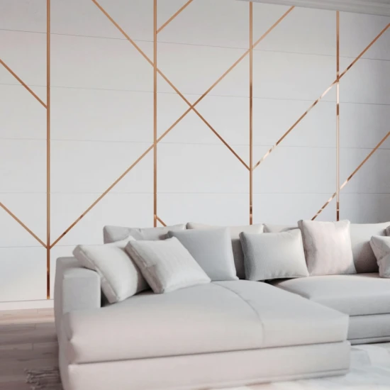 Platbanda inox, cupru lucios, 20 mm x 0.6 mm x 2700 mm