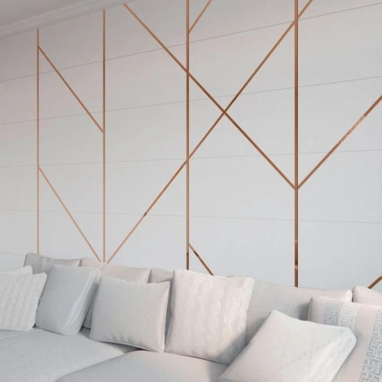 Platbanda inox, cupru lucios, 20 mm x 0.6 mm x 2700 mm