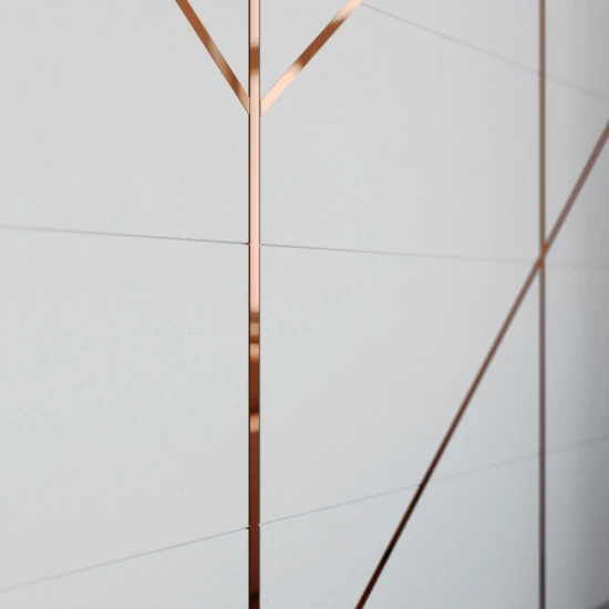 Platbanda inox, cupru lucios, 20 mm x 0.6 mm x 2700 mm