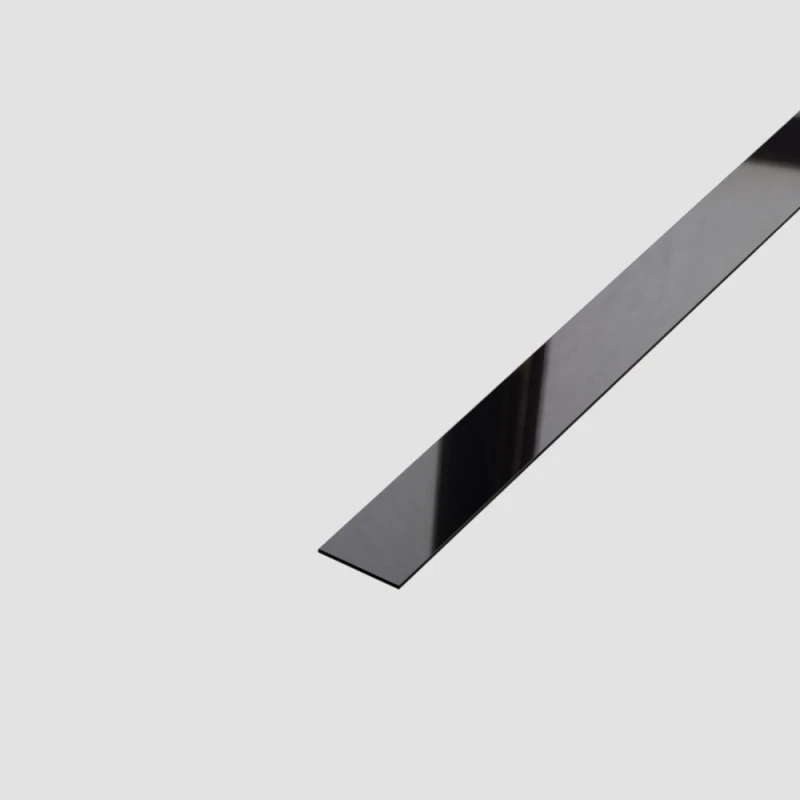 Platbanda inox negru lucios 20 x 2700 x 0.6 mm, profil decorativ