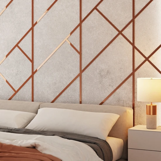 Platbanda inox, cupru lucios, 30 mm x 0.6 mm x 2700 mm