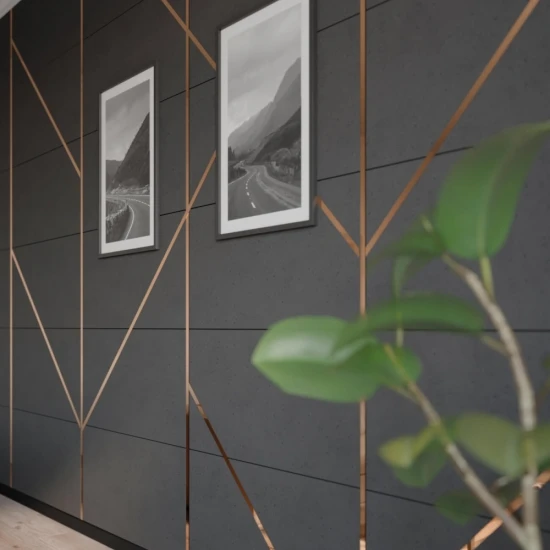 Platbanda inox, cupru lucios, 30 mm x 0.6 mm x 2700 mm