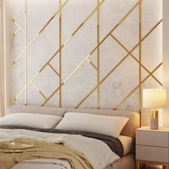 Platbanda inox auriu lucios 50 mm x 0.6 mm x 2700 mm