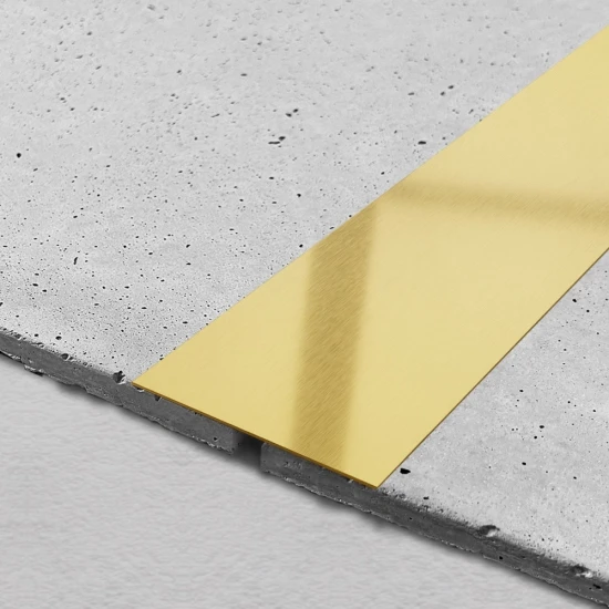 Platbanda inox aurie mat 80 mm x 0.6 mm x 2700 mm