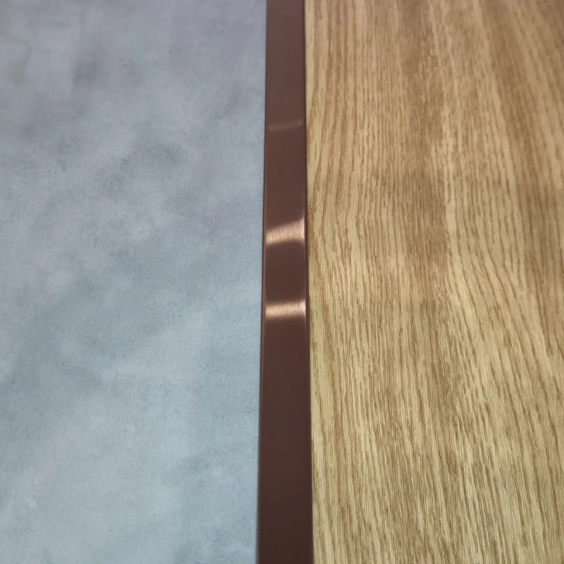 Profil trecere T inox 15x9x2700 mm cupru mat / periat - la nivel