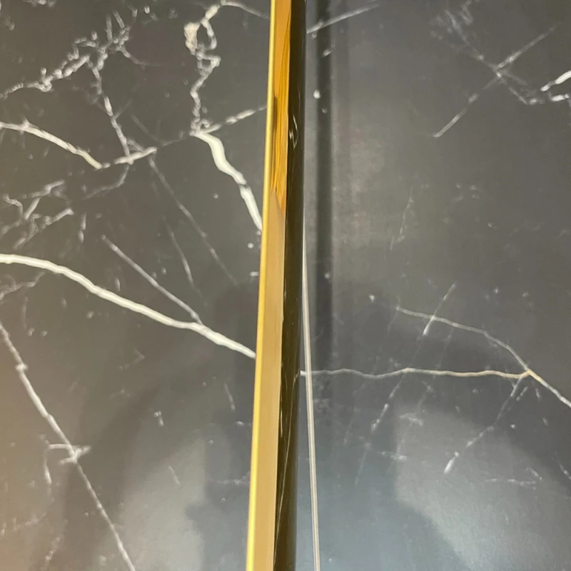 Prag de trecere inox 38 x 2700 mm auriu lucios - la nivel - lipire cu adeziv